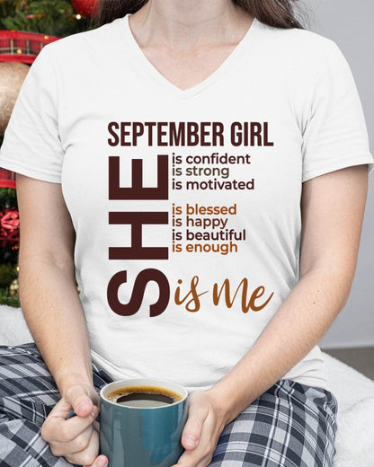 T-SHIRT - SEPTEMBER GIRL - FOR WOMEN - SHE IS ME -NIKI09 (SKU2605-04-09)
