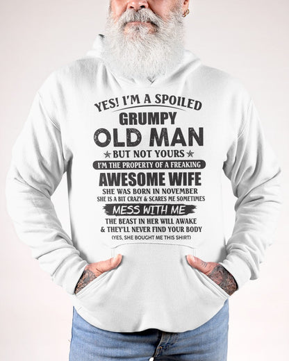 Awesome wife November - Perfect gift for your husband from wife - KATE11 (SKU96-68-11)