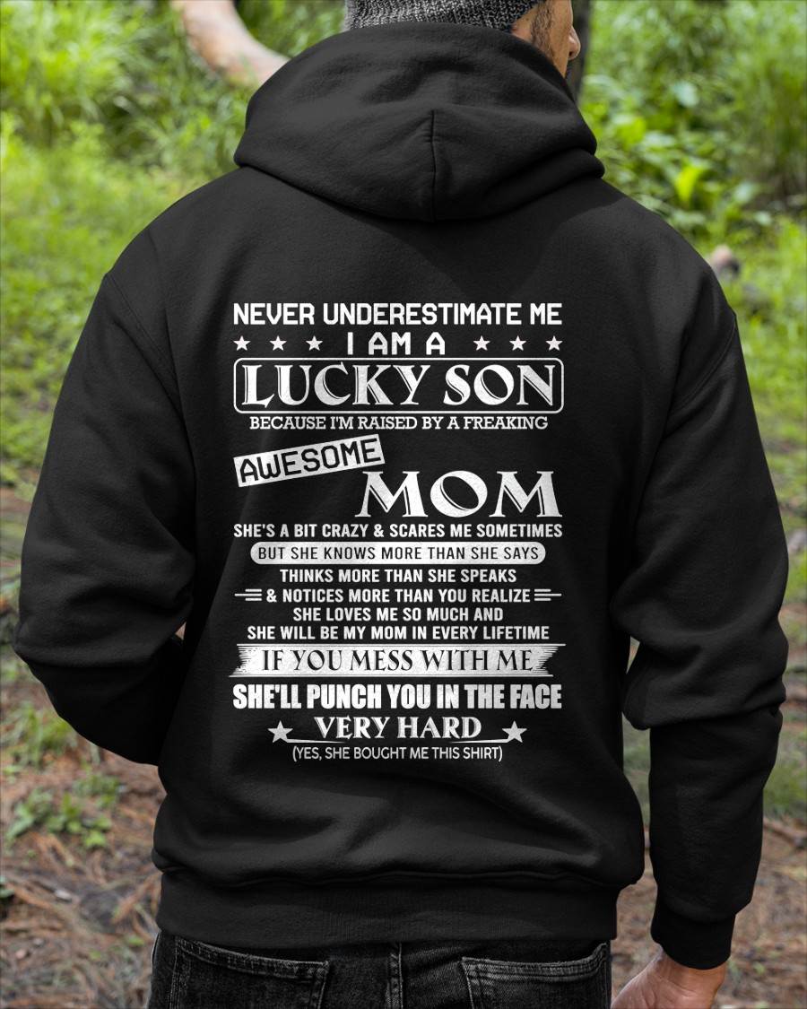 I AM A  LUCKY SON - T SHIRT- GIFT FROM MOM -NIKI00 (SKU10-36-00)