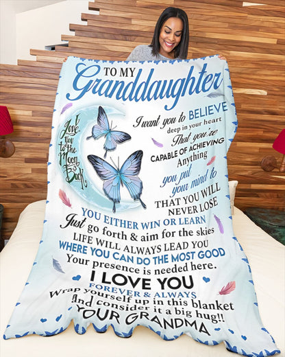 Special Gift For Your Granddaughter Blanket - From Grandma00 (SKUB11-136)