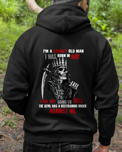 "MAY GRUMPY OLD MAN" - Funny Skull Birthday T-Shirt For Men (SKU26T-01139-05)