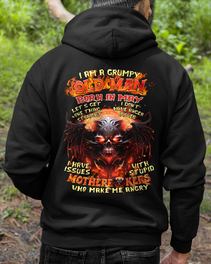 May Men Shirt – I Am A Grumpy Old Man Born In May – Funny Angry Skull Graphic T-Shirt – Dark Humor Gift For Men (SKU26T-01189-05)