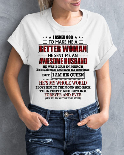 MARCH - GOD SENT ME AN AWESOME HUSBAND - GIFT FROM HUSBAND - NIKI03 (SKU12-321-03)