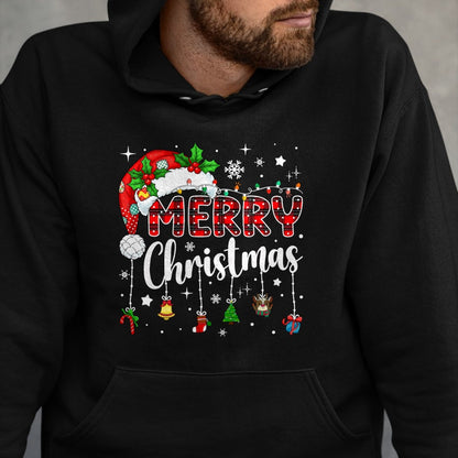 Merry Christmas Red Santa Hat Reindeer Xmas Matching Family T-Shirt - Christmas Unisex T-Shirt/Hoodie/Sweatshirt - HNDS00