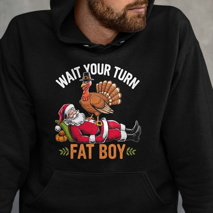 Funny Thanksgiving Christmas Turkey vs Santa for Men Women T-Shirt - Christmas Unisex T-Shirt/Hoodie/Sweatshirt - HNDS00