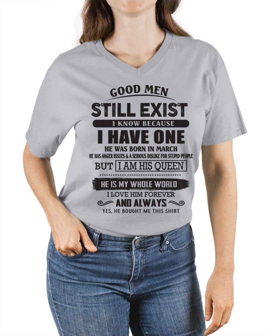 March - Good Men Still Exist - Perfect Gift For Your Girlfriend, Wife From Husband / Man - KATE03 (SKU07-166-03)