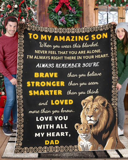 Special Gift For Your Son Blanket "Love You With All My Heart"- From Dad (SKUB12-159)