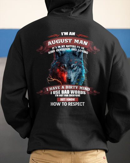 AUGUST - KNOW HOW TO RESPECT - BIRTHDAY T-SHIRT FOR MEN - KATE08 (SKU12-162-08)