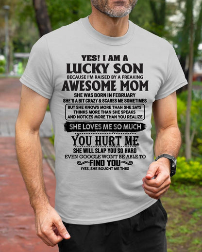 February - Yes! I'm A Lucky Son - Perfect Gift For Your Son From Mom - KATE02(SKU-LKW-02)