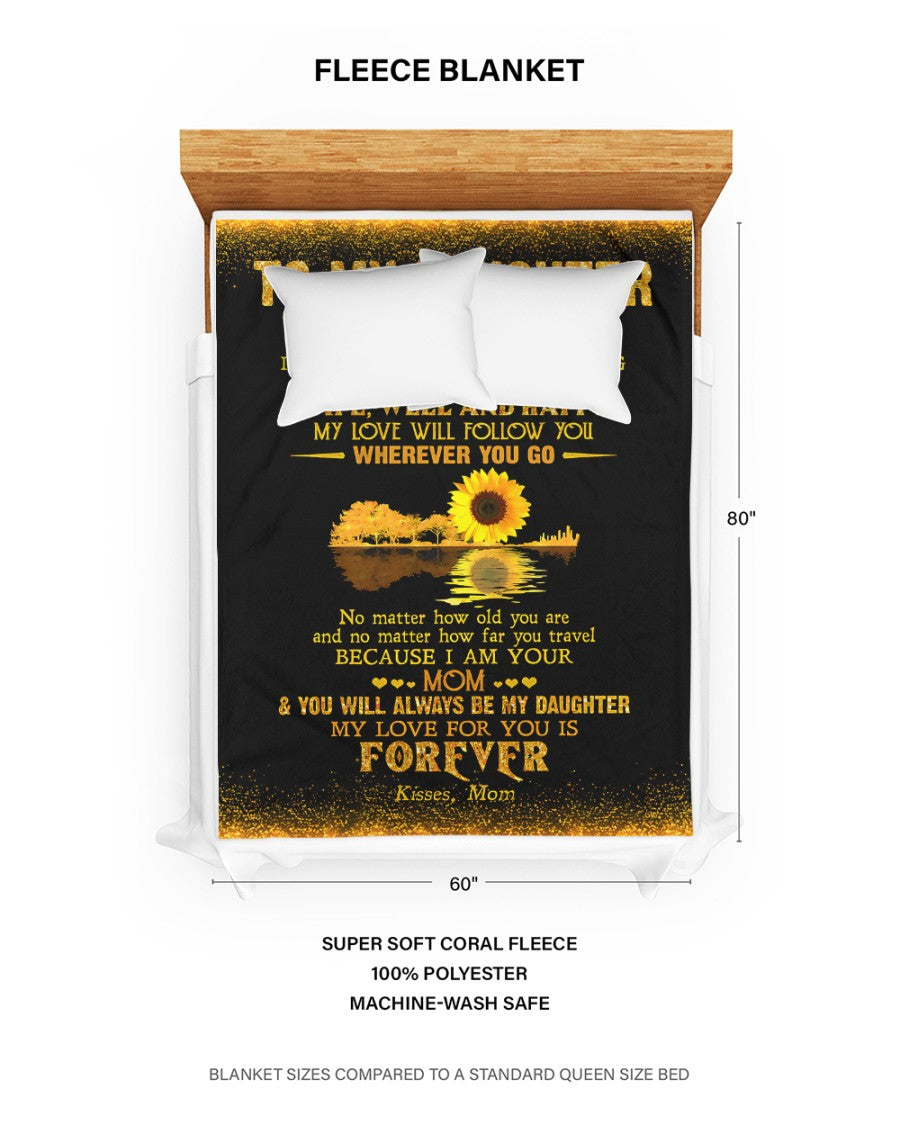 Special Gift For Your Daughter - Blanket "No matter how old you are and no matter how far you travel BECAUSE I AM YOUR MOM" - From Mom
