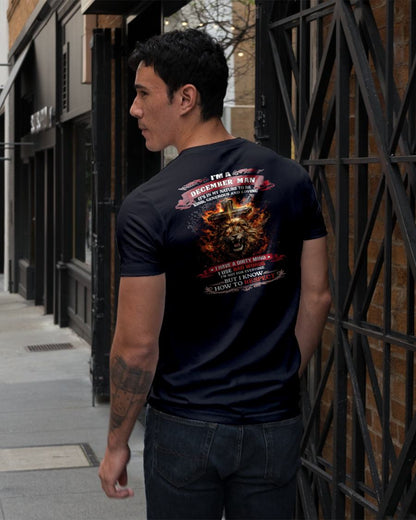 DECEMBER - KIND AND LOVING ARE MY NATURE - PREMIUM DTG PRINT BIRTHDAY T-SHIRT FOR MEN - KATE12 (SKU26T-01-31-12)