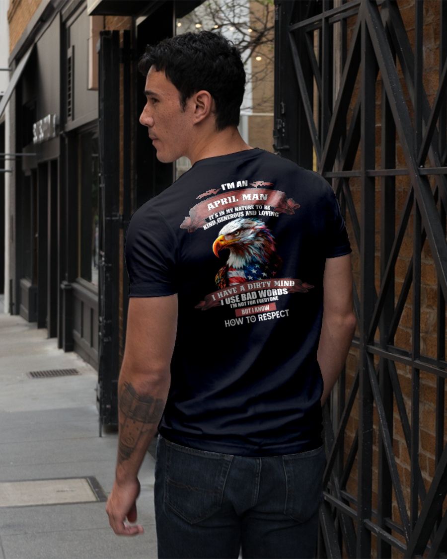 APRIL - KNOW HOW TO RESPECT - BIRTHDAY T-SHIRT FOR MEN - NIKI04 (SKU12-311-04)