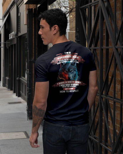 NOVEMBER - KNOW HOW TO RESPECT - BIRTHDAY T-SHIRT FOR MEN - KATE11 (SKU12-162-11)