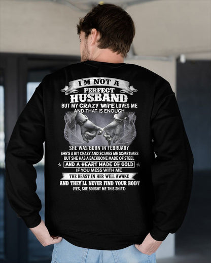FEBRUARY - I'M NOT A PERFECT HUSBAND BUT MY CRAZY WIFE LOVE ME - GIFT FROM WIFE - NIKI02 (SKU26T-01118-02)