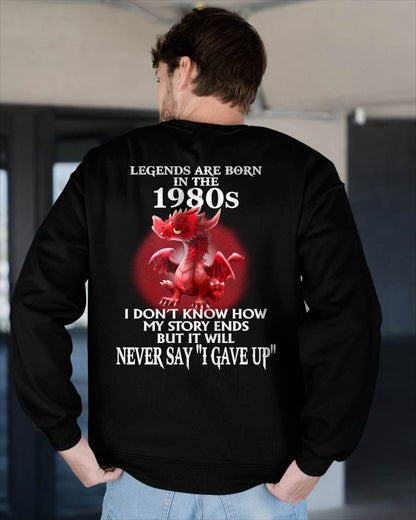 1980s - NEVER SAY GIVE UP - BIRTHDAY T-SHIRT FOR MEN - KATE00 (SKU12-163-1980)