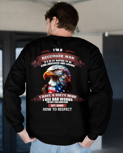 DECEMBER - KNOW HOW TO RESPECT - BIRTHDAY T-SHIRT FOR MEN - NIKI12 (SKU12-311-12)
