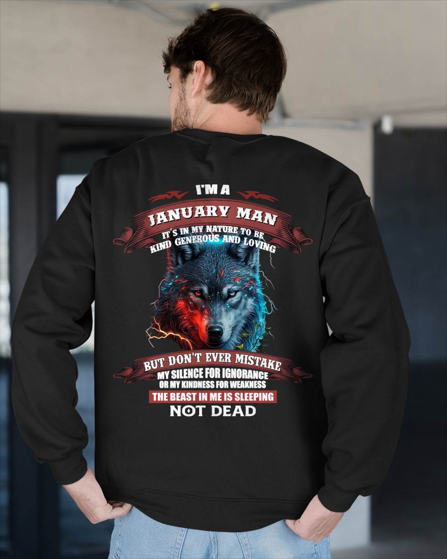 I'M A JANUARY MAN - T SHIRT- GIFT FOR MEN -NIKI01 (SKU2602-116-01)