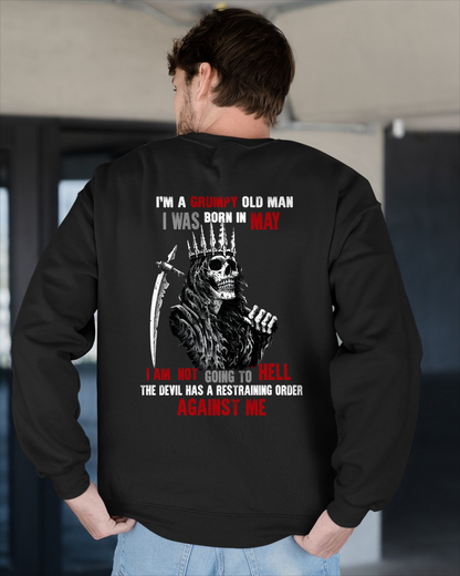 "MAY GRUMPY OLD MAN" - Funny Skull Birthday T-Shirt For Men (SKU26T-01139-05)