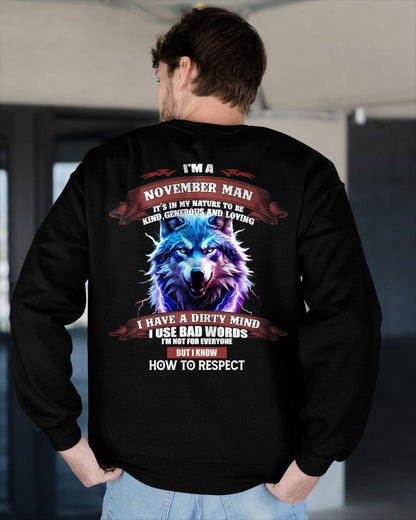 NOVEMBER - KNOW HOW TO RESPECT - BIRTHDAY T-SHIRT FOR MEN - NIKI11 (SKU12-312-11)