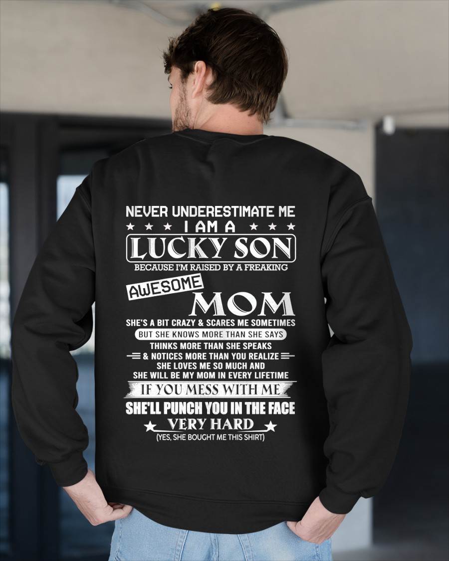 I AM A  LUCKY SON - T SHIRT- GIFT FROM MOM -NIKI00 (SKU10-36-00)