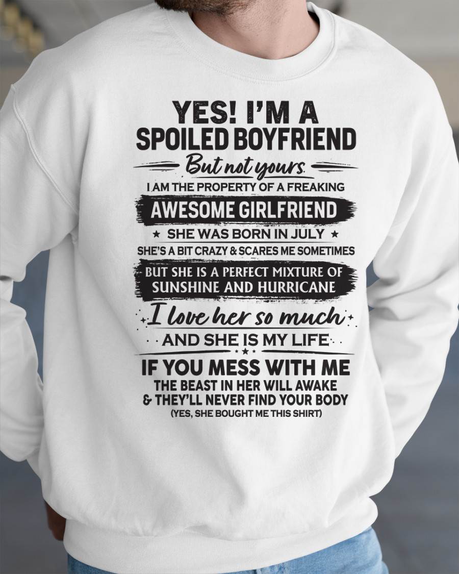 JULY - I'M A SPOILED BOYFRIEND - GIFT FROM WIFE/GIRLFRIEND - NIKI07 (SKU26T-01250-07)