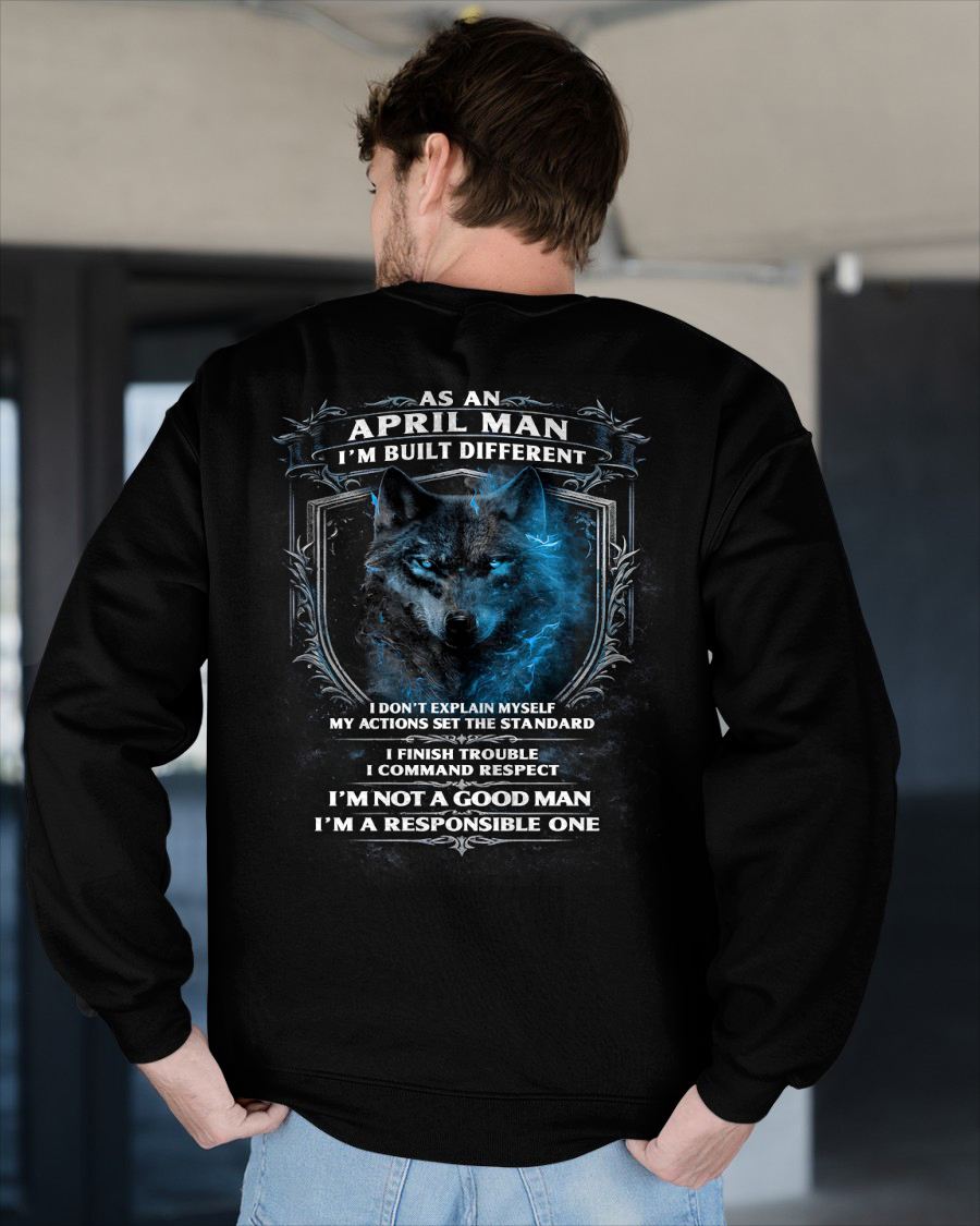 APRIL - BUILT DIFFERENT - BIRTHDAY T-SHIRT FOR MEN - KATE04 (SKU12-301-04)