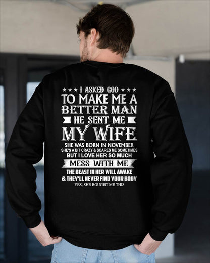 NOVEMBER - ASKED GOD TO BE A BETTER MAN - GIFT FROM WIFE - NIKI11 (SKU10-109-11)