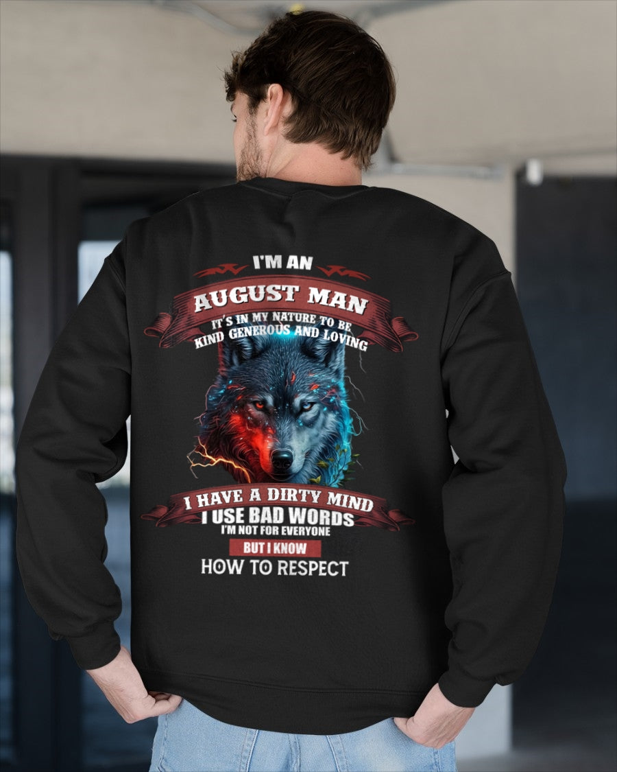 AUGUST - KNOW HOW TO RESPECT - BIRTHDAY T-SHIRT FOR MEN - KATE08 / male (SKU12-162-08)