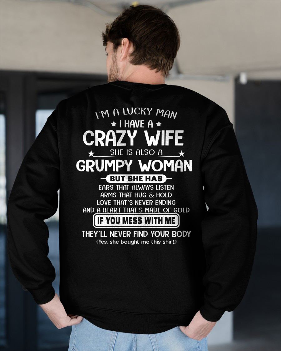 LUCKY MAN OF A GRUMPY WIFE  - GIFT FROM WIFE - KATE00 (SKU12-277-00)