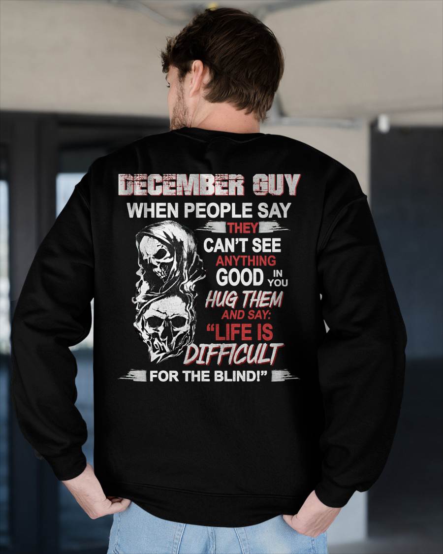 DECEMBER -  HUG THEM AND SAY... - BIRTHDAY T-SHIRT FOR MEN - KATE12 (SKU12-253-12)