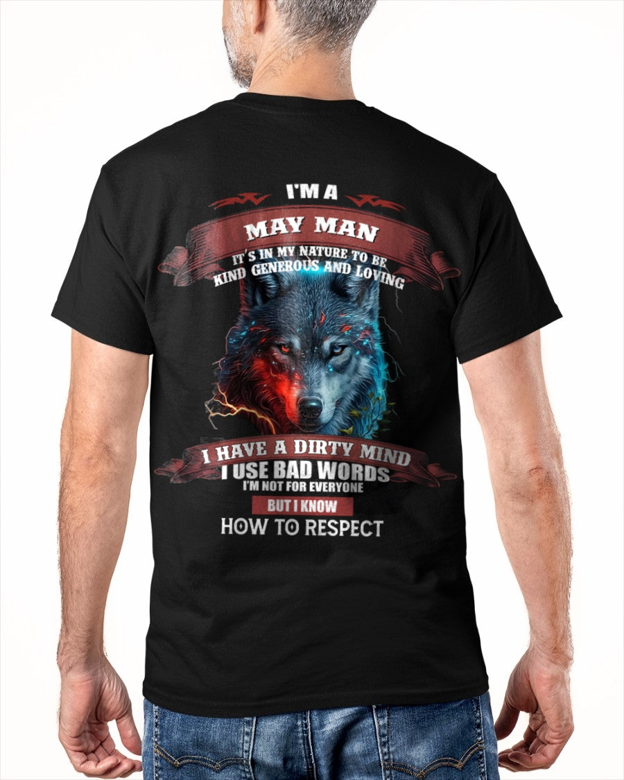 MAY - KNOW HOW TO RESPECT - BIRTHDAY T-SHIRT FOR MEN - KATE05 / male (SKU12-162-05)