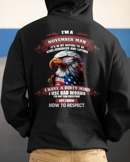 NOVEMBER - KNOW HOW TO RESPECT - BIRTHDAY T-SHIRT FOR MEN - KATE11 (SKU12-311-11)