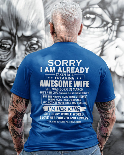 Awesome wife March - Perfect gift for your husband - KATE03 (SKU68-79-03)