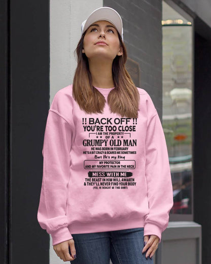 FEBRUARY - TO MY WIFE - BACK OFF T-SHIRT - GIFT FOR WIFE - NIKI02 (SKU10-99-02)