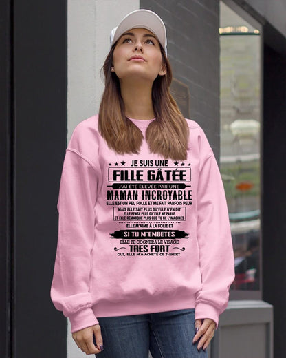 T-SHIRT JE SUIS UNE FILLE CHANCEUSE – CADEAU TOUCHANT DE MAMAN INCROYABLE - frKATE00 (SKU26T-0190-00)