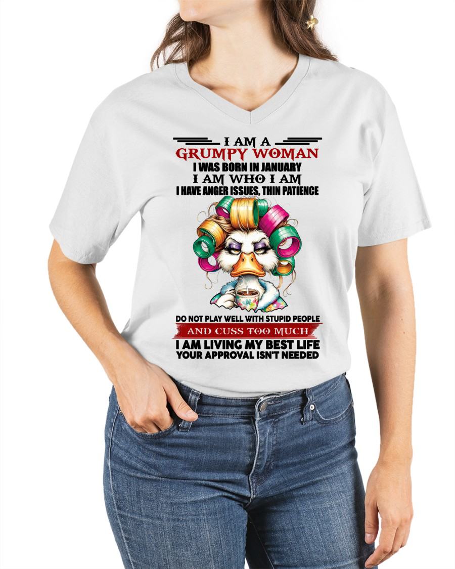 JANUARY - GRUMPY WOMAN - BIRTHDAY SHIRT FOR WOMEN - NIKI01 (SKU26T-01-22-01)