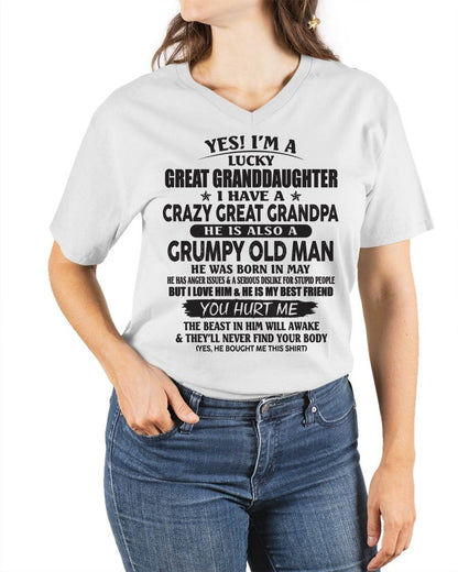 MAY - LUCKY GREAT GRANDDAUGHTER OF CRAZY GREAT GRANDPA - PERFECT GIFT FROM GREAT GRANDPA - KATE05 (SKU12-287-05)
