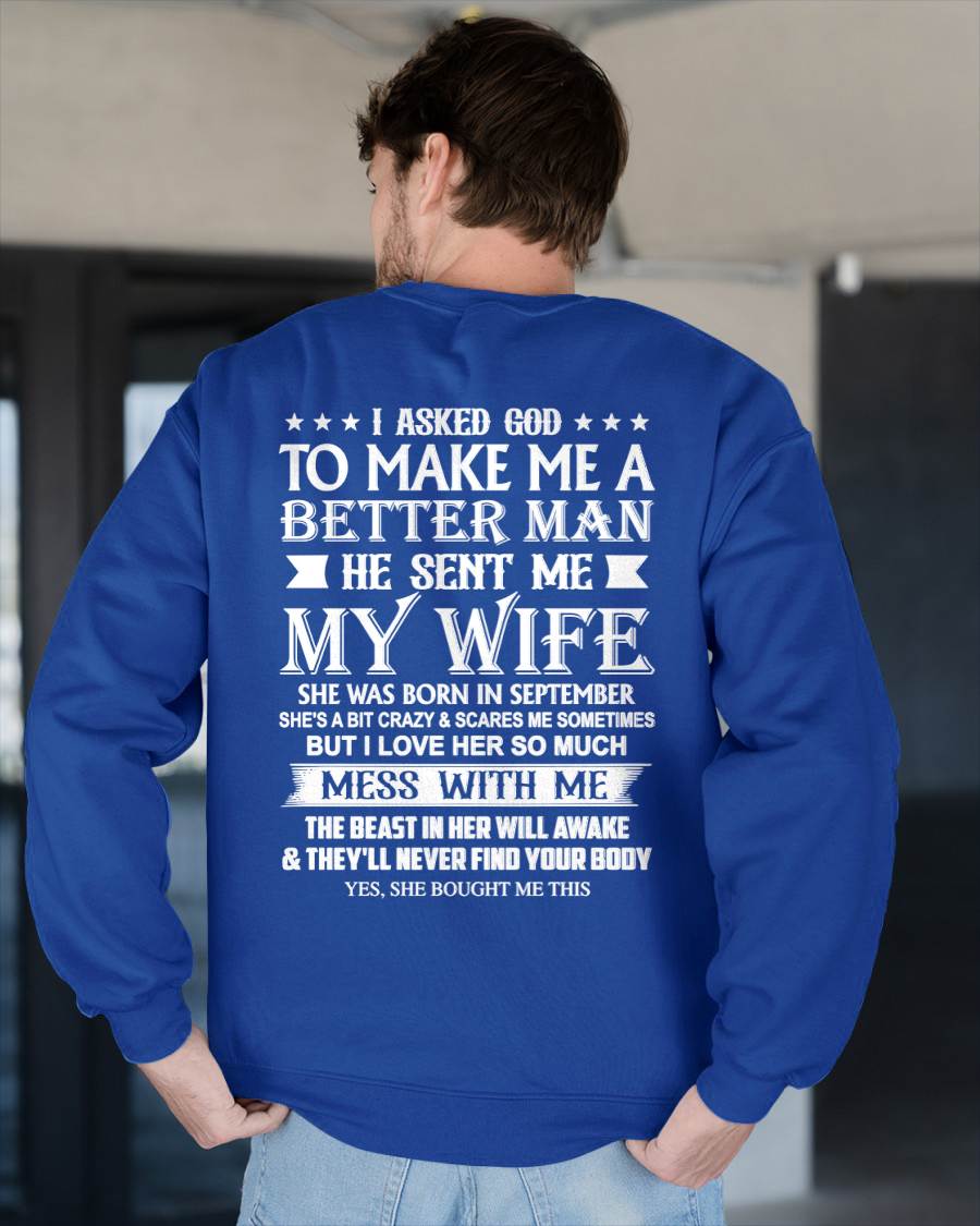 SEPTEMBER - ASKED GOD TO BE A BETTER MAN - GIFT FROM WIFE - NIKI09 (SKU10-109-09)