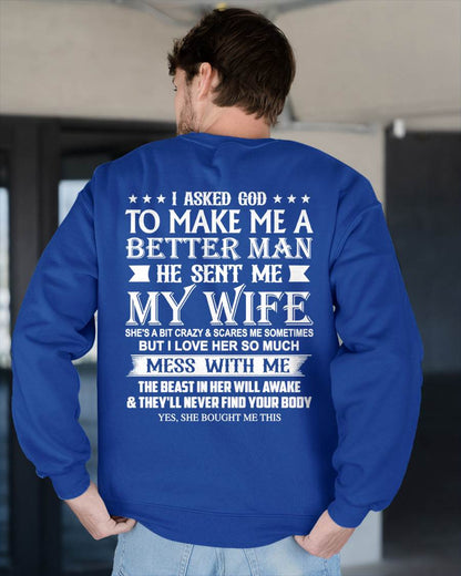 ASKED GOD TO BE A BETTER MAN - GIFT FROM WIFE - NIKI00 (SKU10-109-00)