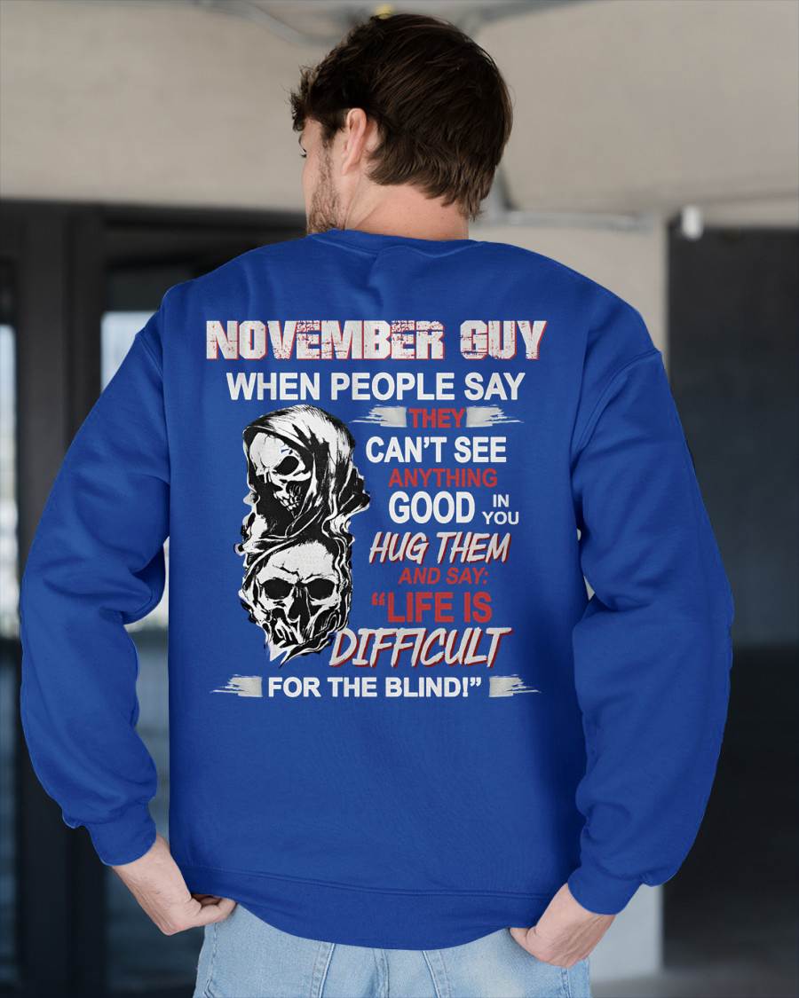 NOVEMBER -  HUG THEM AND SAY... - BIRTHDAY T-SHIRT FOR MEN - KATE11 (SKU12-253-11)