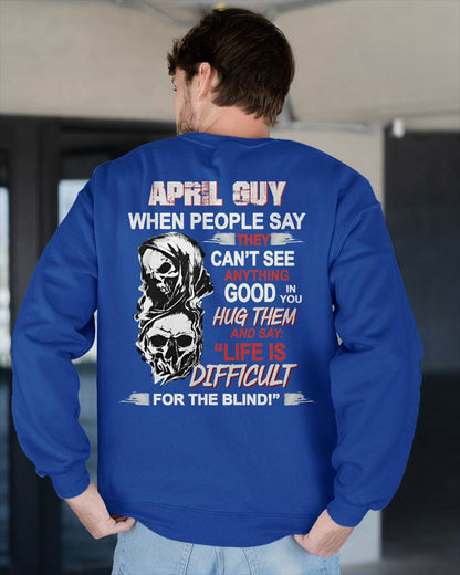 APRIL - HUG THEM AND SAY... - BIRTHDAY T-SHIRT FOR MEN - KATE04 (SKU12-253-04)