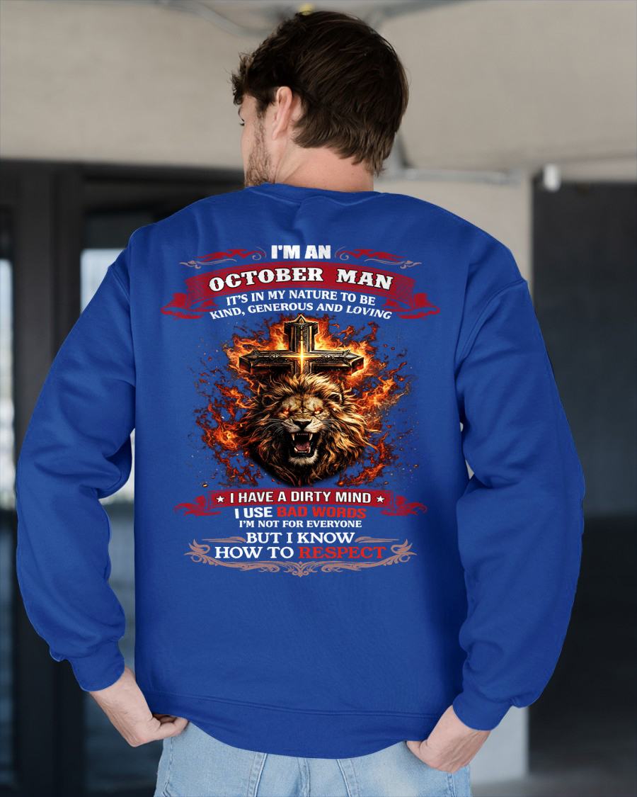 OCTOBER - KIND AND LOVING ARE MY NATURE - PREMIUM DTG PRINT BIRTHDAY T-SHIRT FOR MEN - KATE10 (SKU26T-01-31-10)