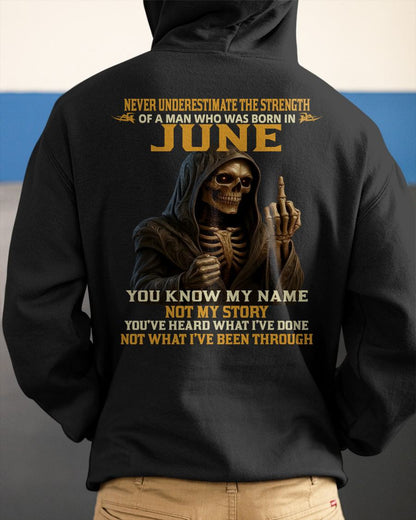 JUNE - NEVER UNDERESTIMATE - BIRTHDAY T-SHIRT FOR MEN - NIKI06 (SKU26T-01-06-06)