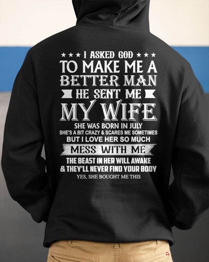 JULY - ASKED GOD TO BE A BETTER MAN - GIFT FROM WIFE - NIKI07 (SKU10-109-07)