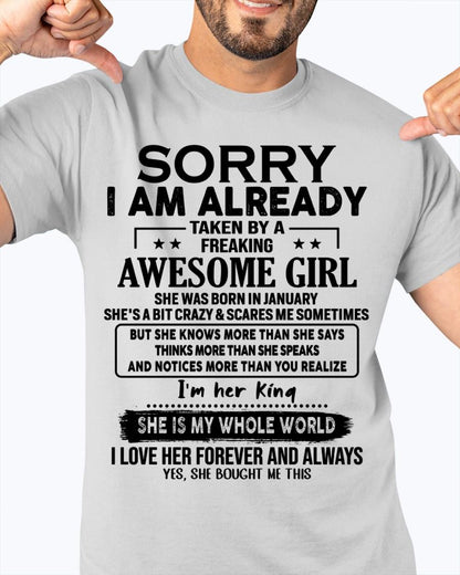 January - Awesome Girl born in January - Special gift for your boyfriend - From Wife KATE01 (SKU.AT16)