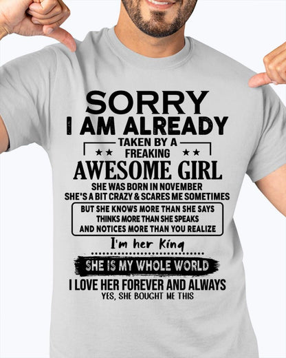 November - Awesome Girl born in November - Special gift for your boyfriend - From Wife KATE11 (SKU.AT16)