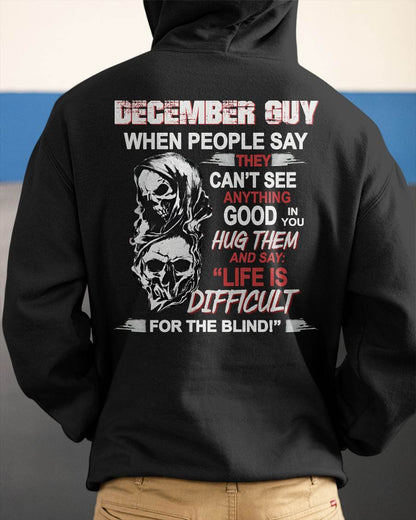 DECEMBER -  HUG THEM AND SAY... - BIRTHDAY T-SHIRT FOR MEN - KATE12 (SKU12-253-12)