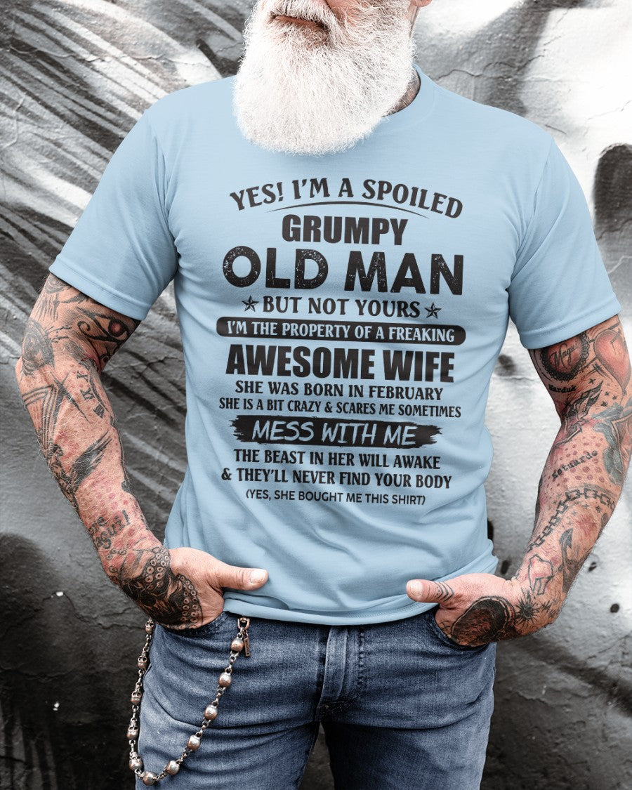 Awesome wife February - Perfect gift for your husband from wife - KATE02 (SKU96-68-02)