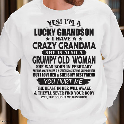 FEBRUARY - LUCKY GRANDSON OF CRAZY GRANDMA -  FROM GRANDMA - KATE02 (SKU10-173-02)