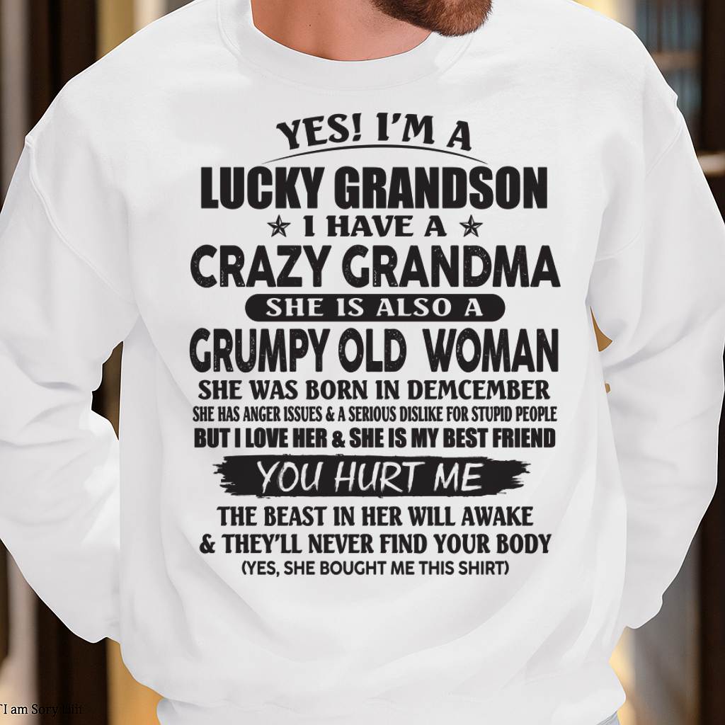 DECEMBER - LUCKY GRANDSON OF CRAZY GRANDMA -  FROM GRANDMA - KATE12 (SKU10-173-12)